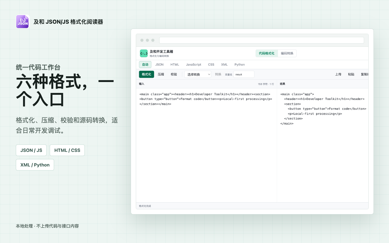 六种代码格式化工作台